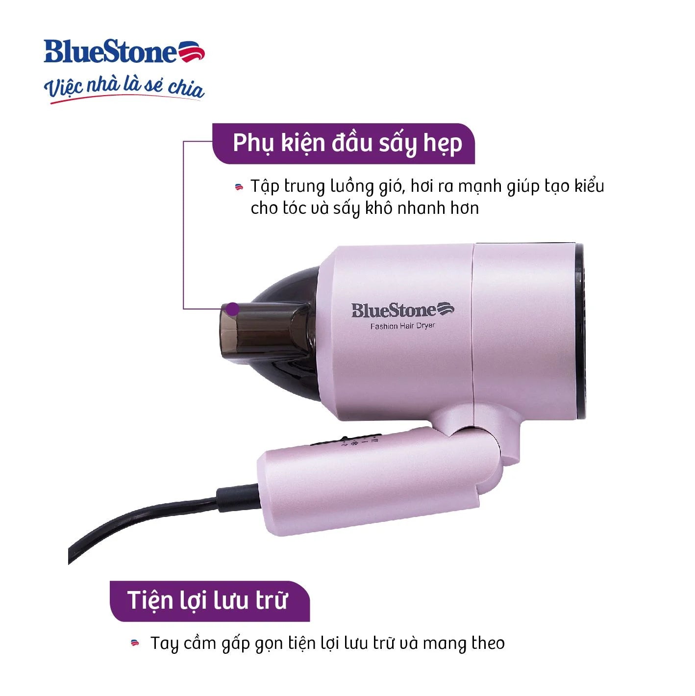 Máy Sấy Tóc BlueStone HDB-1827 1100W Máy Sấy Tóc BlueStone HDB-1827 1100W